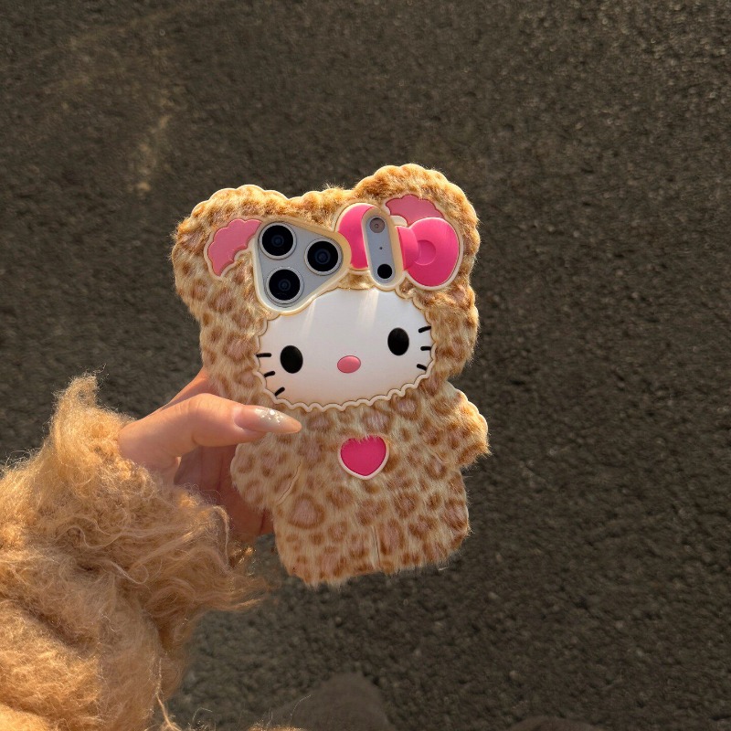 3D Printing Case - Cute 3D Hello Kitty Leopard Plush