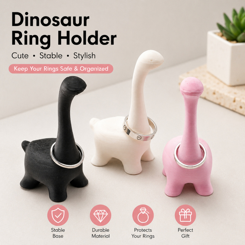 3D Printing Pla - Cute Dinosaur Ring Holder 3D Printed