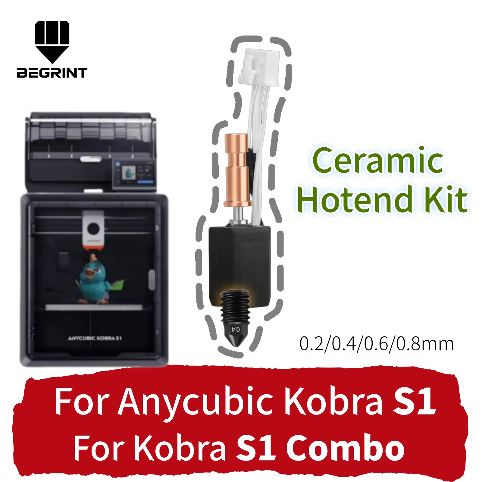 3D Printer Hotend Kit - Upgraded Hotend Kit For Anycubic Kobra