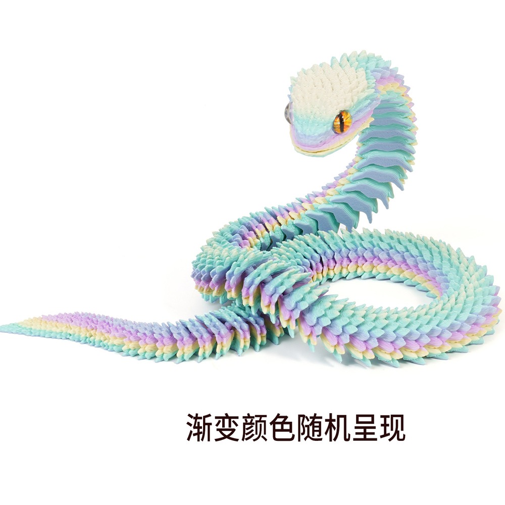 3D Printing Pla - Realistic 3D Printed Snake Toy Multicolor