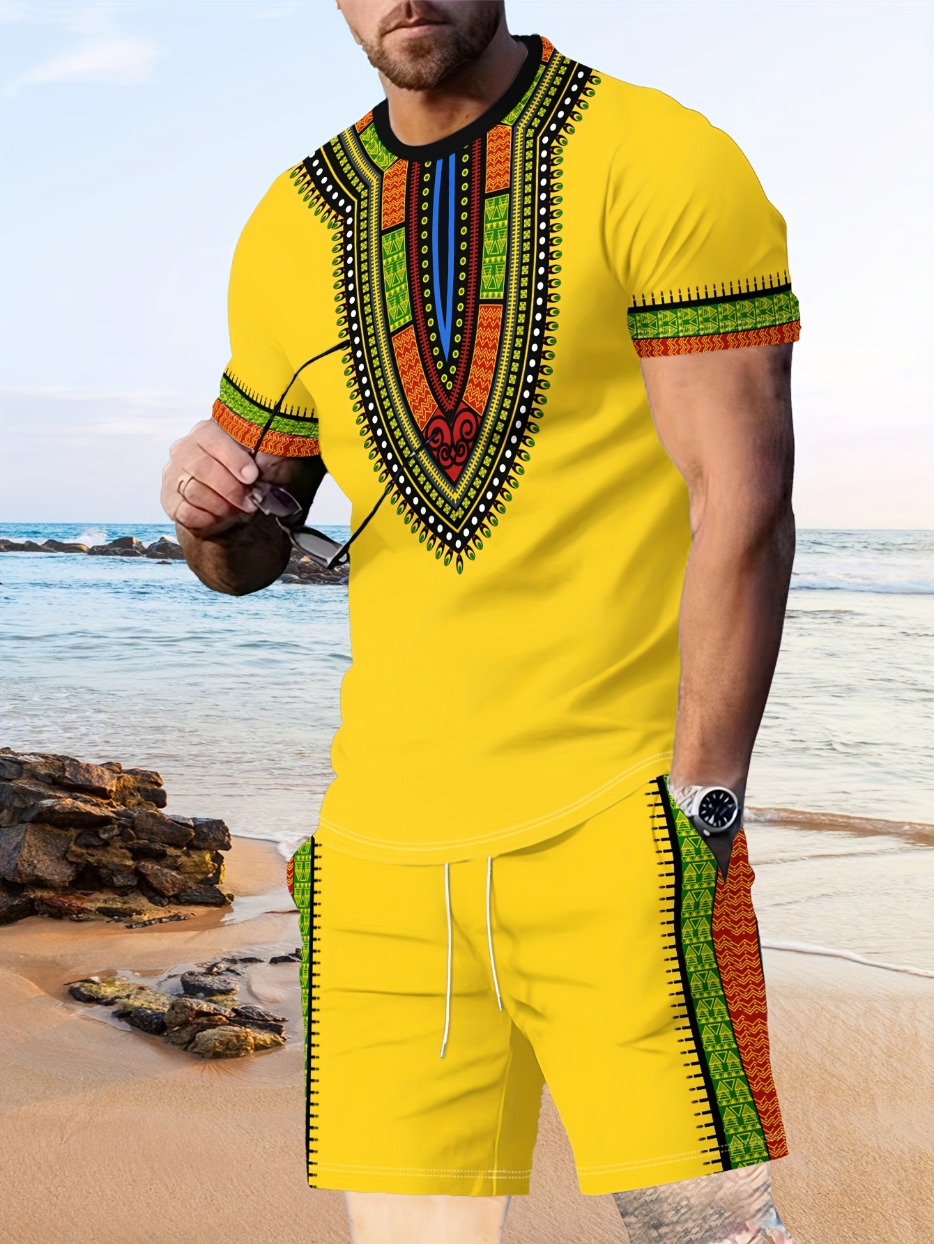 3D Printing Jersey - New Men's Suits African Dashiki Paisley