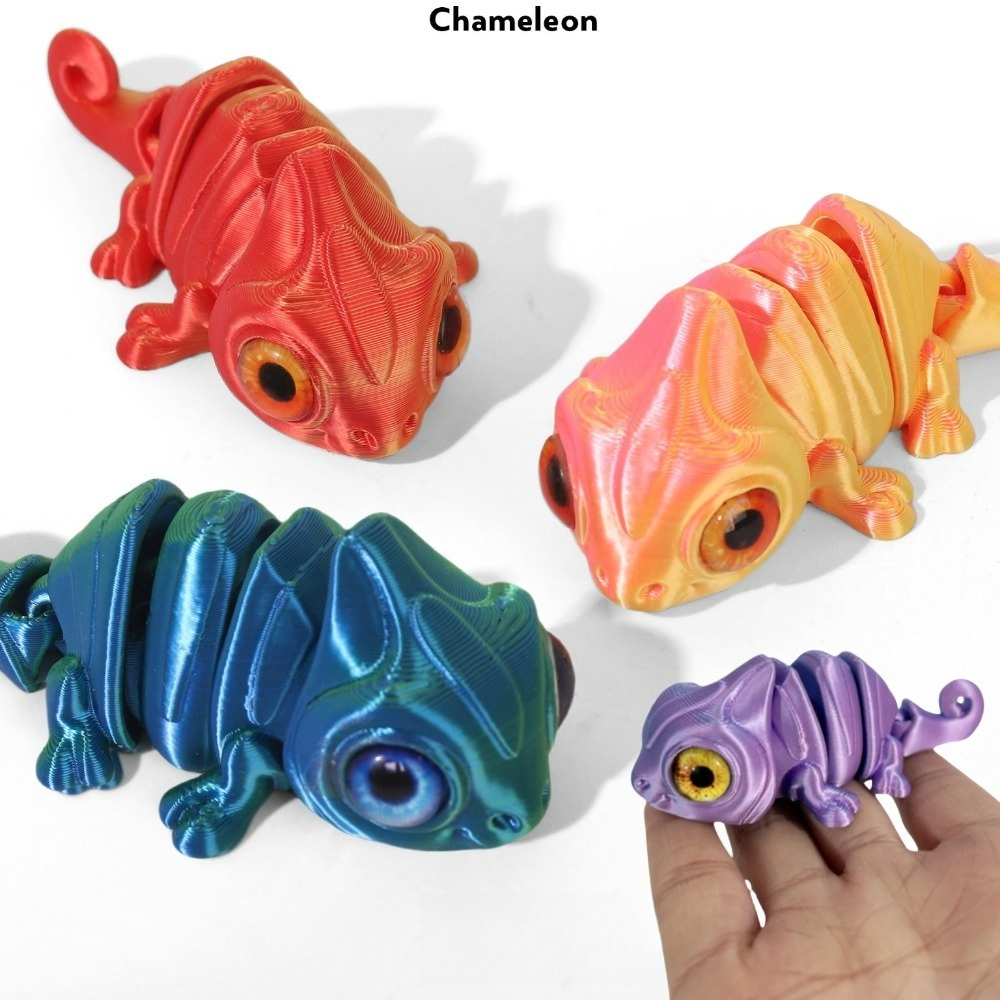 3D Printing Figure - 3D Printing Mini Chameleon Figures Multi-joint