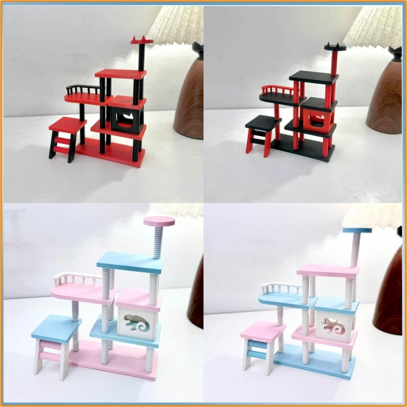3D Printing Pla - 4‑Layer Cute Mini Figurine Display Rack,