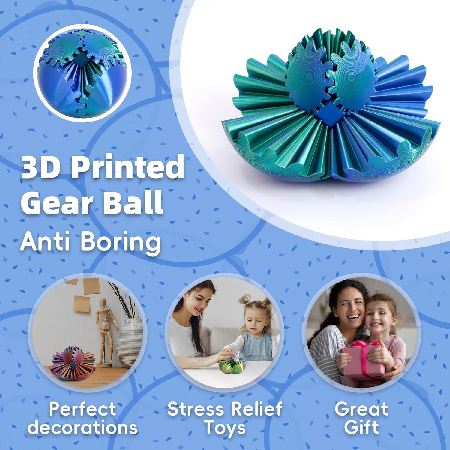 1PC Gear Ball 3D Printed Fidge - 3D Printing Gears 评论和价格