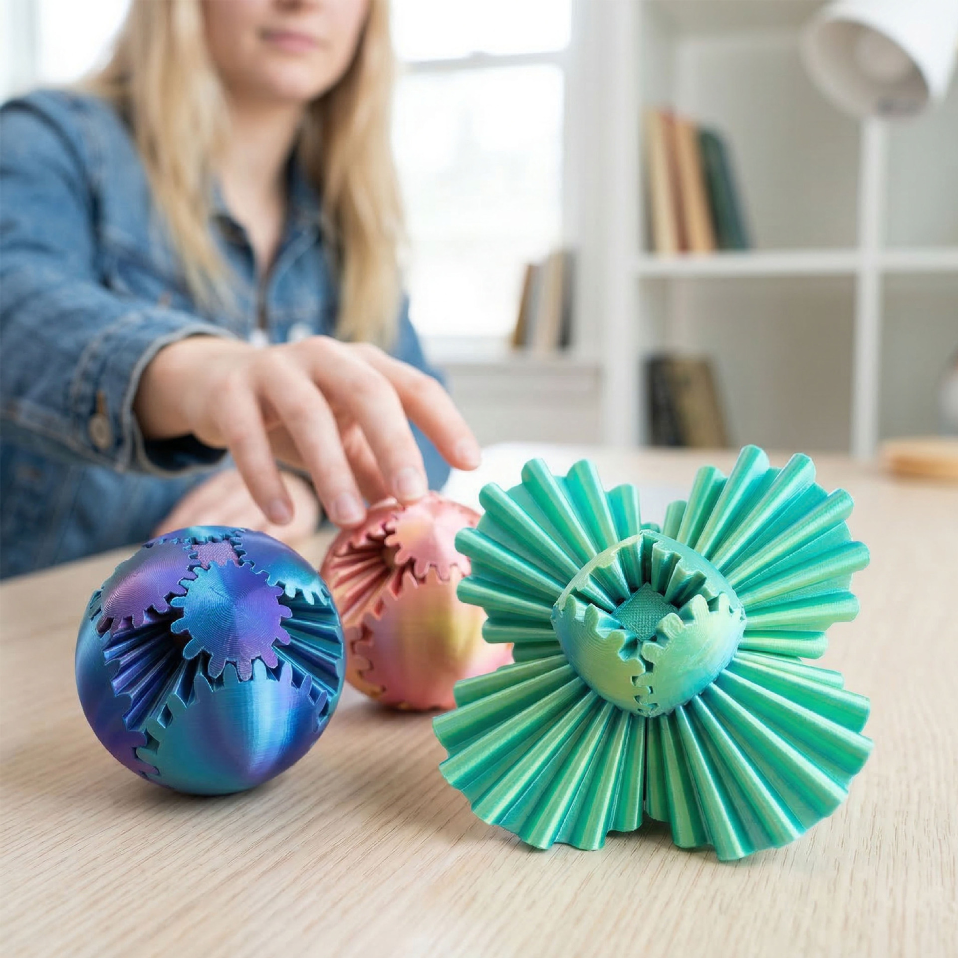 1PC Gear Ball 3D Printed Fidge - 3D Printing Gears 评论和价格