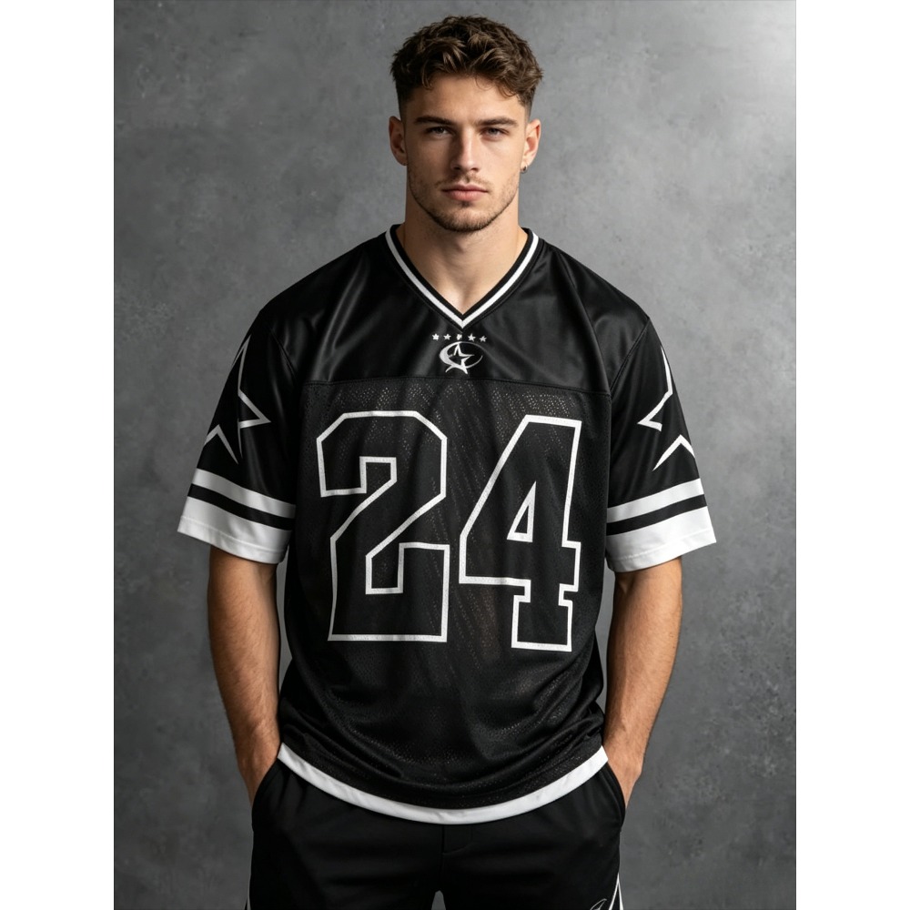 2026 Summer New Men's V-Neck T - 3D Printing Jersey 评论和价格