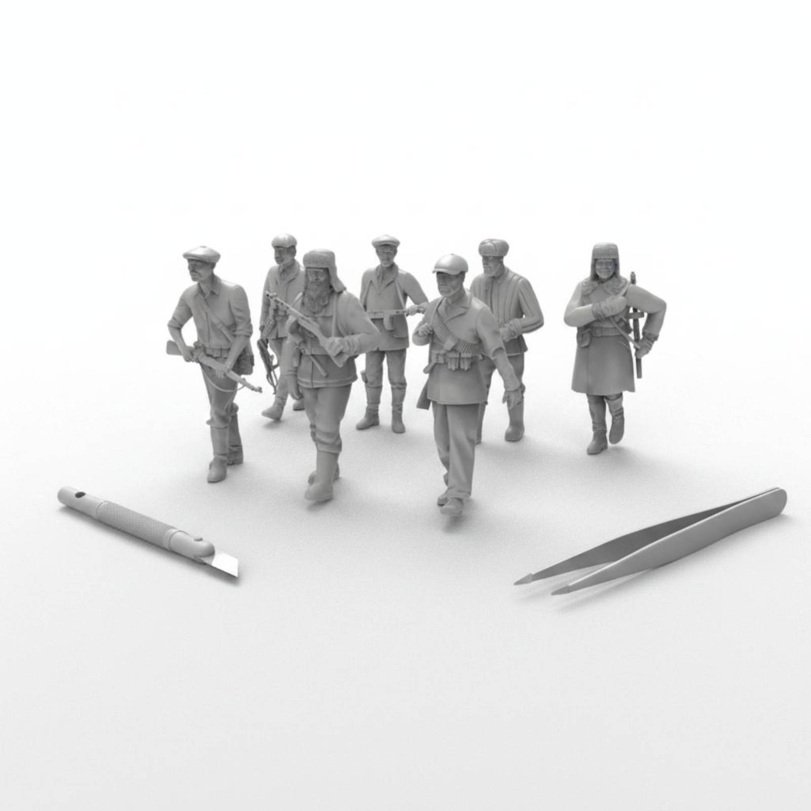 7 Pieces World War II Soldier  - 3D Printing Figure 评论和价格