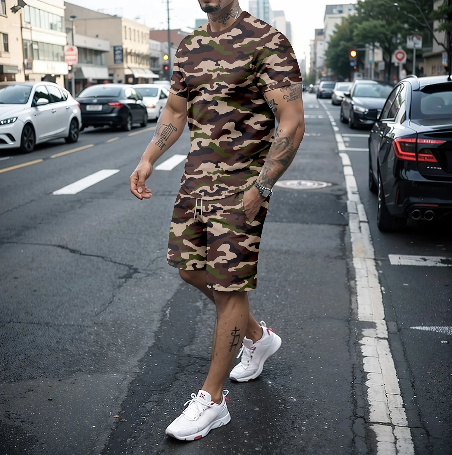 Camouflage Outdoor Tracksuits  - 3D Printing Jersey 评论和价格