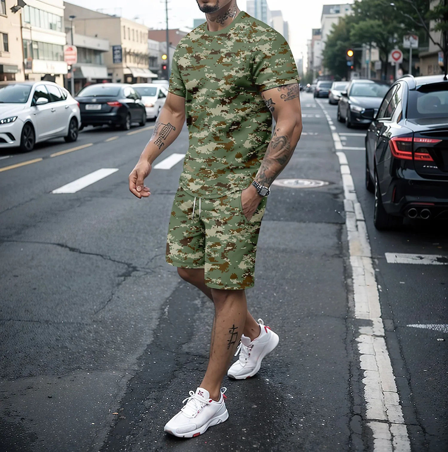 Camouflage Outdoor Tracksuits  - 3D Printing Jersey 评论和价格