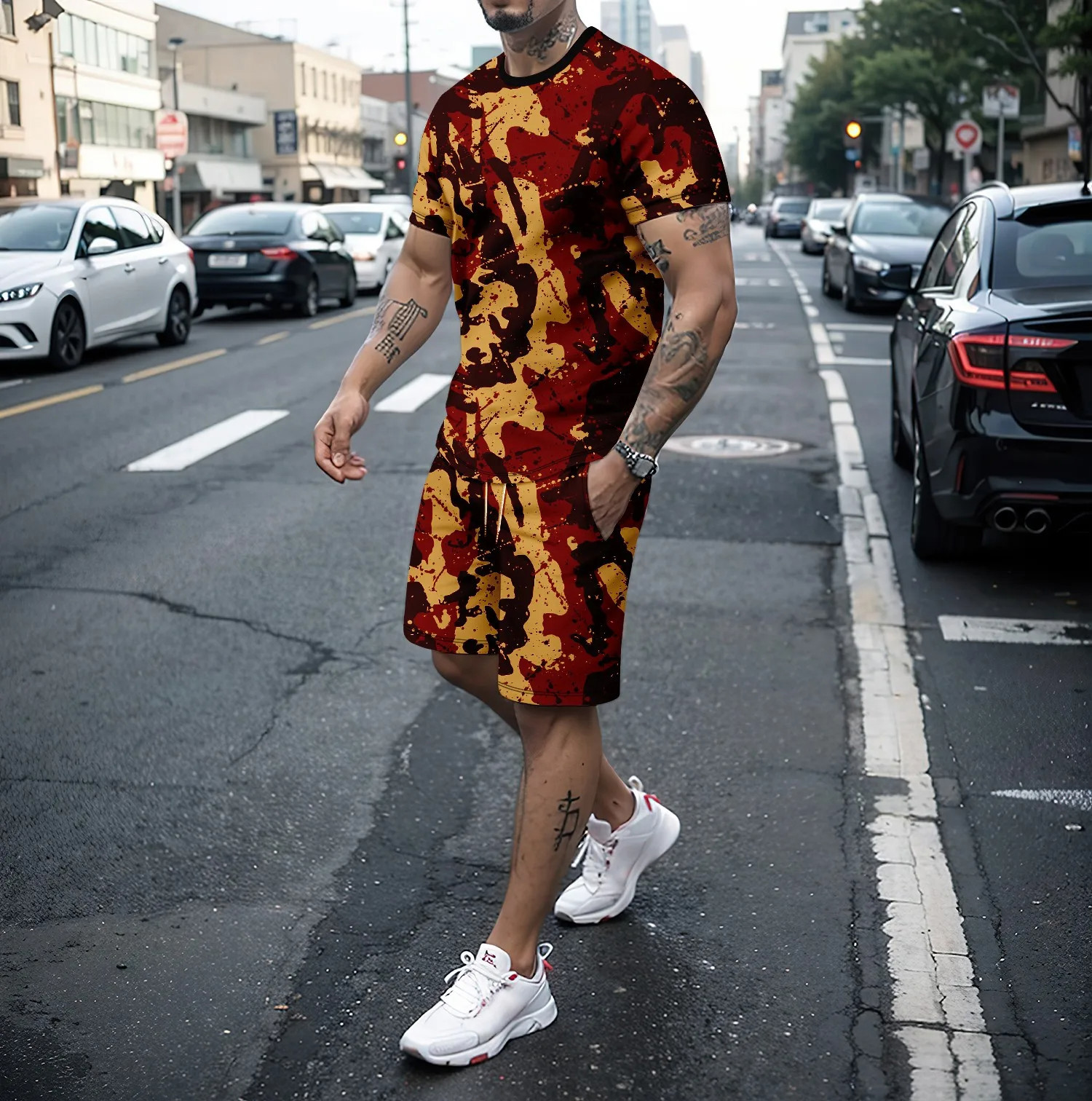 Camouflage Outdoor Tracksuits  - 3D Printing Jersey 评论和价格