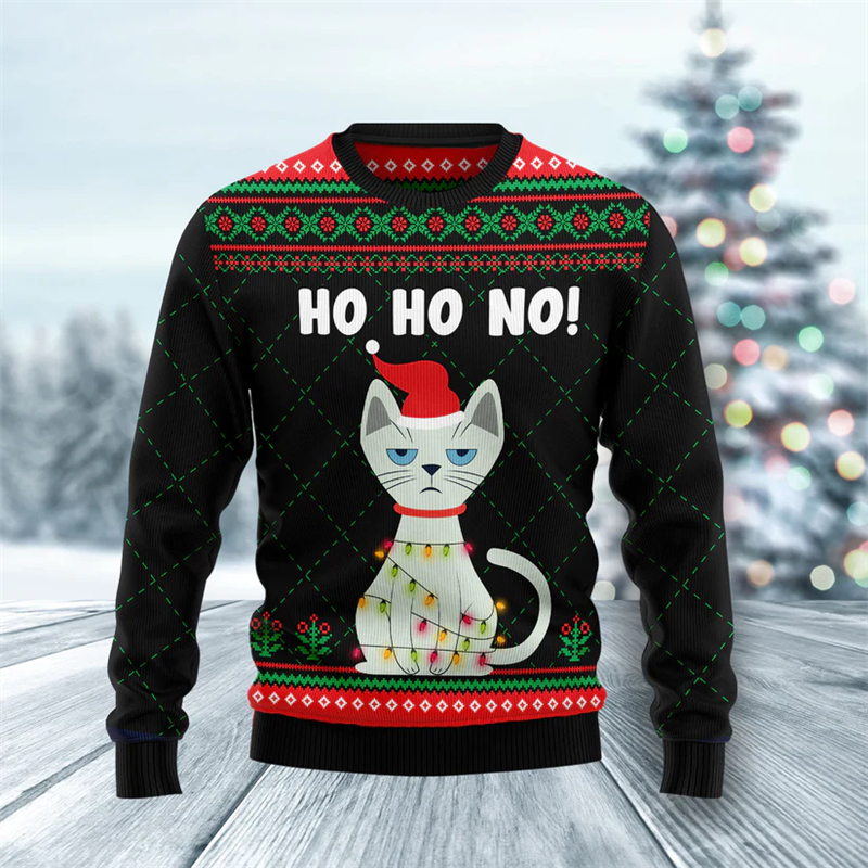 2026 New Funny Cat Pattern Ugl - 3D Printing Xmas 评论和价格