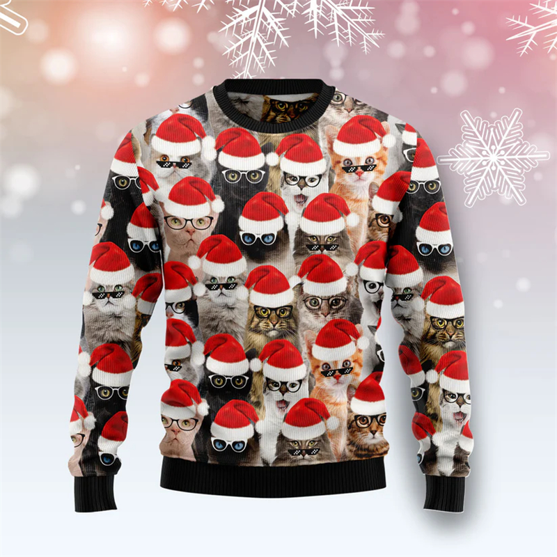 2026 New Funny Cat Pattern Ugl - 3D Printing Xmas 评论和价格