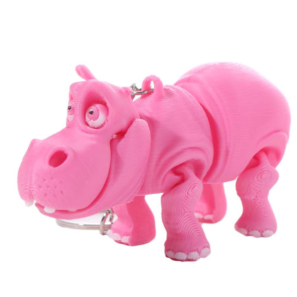 PLA Pink Hippopotamus Keychain - 3D Printing Pla 评论和价格