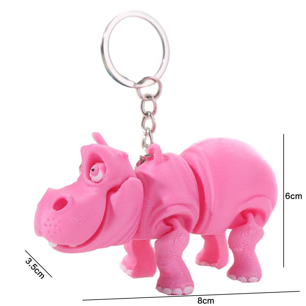 PLA Pink Hippopotamus Keychain - 3D Printing Pla 评论和价格