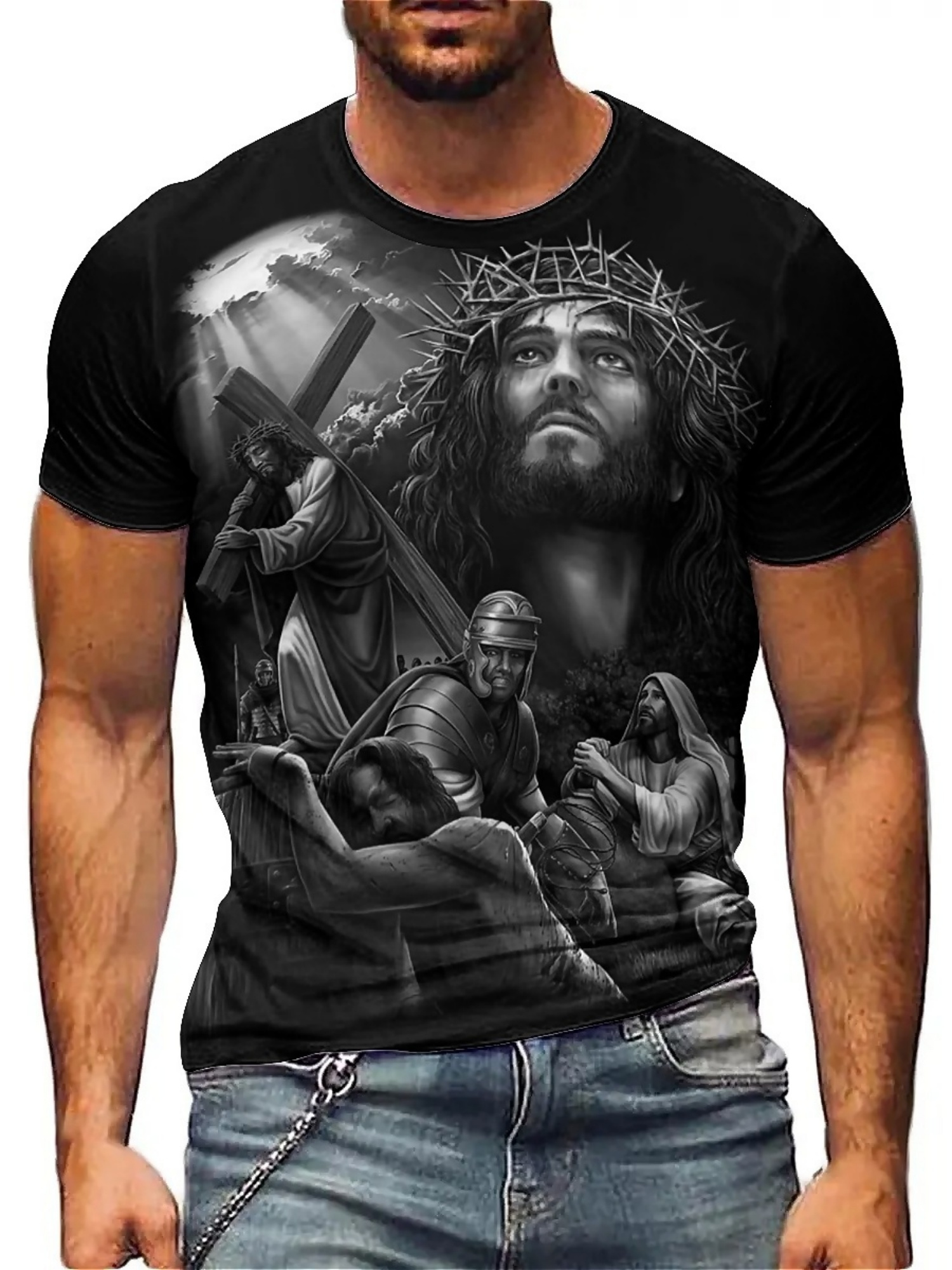 Men'S Plus Size Jesus 3D Print - 3D Printing Figure 评论和价格