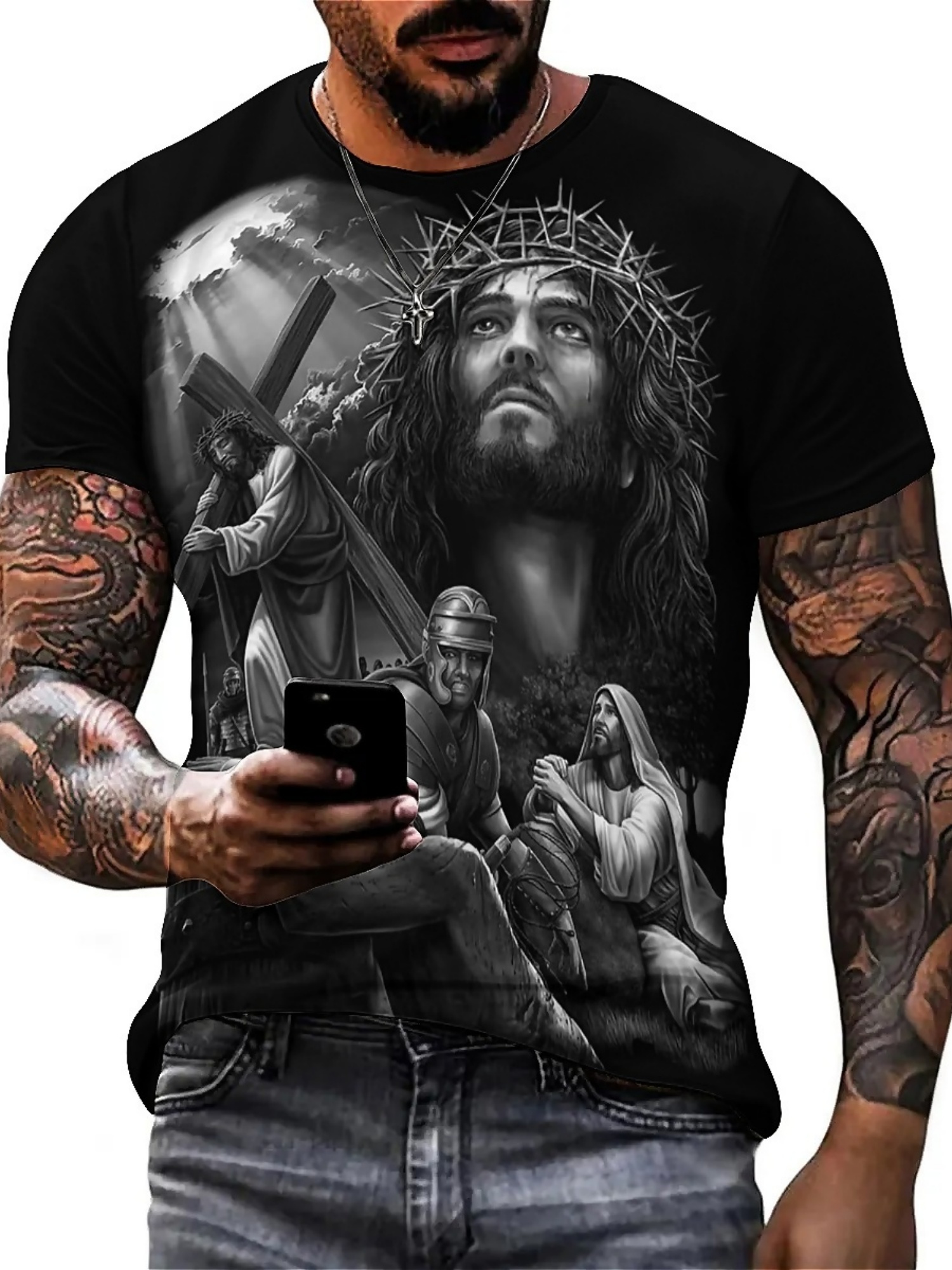 Men'S Plus Size Jesus 3D Print - 3D Printing Figure 评论和价格