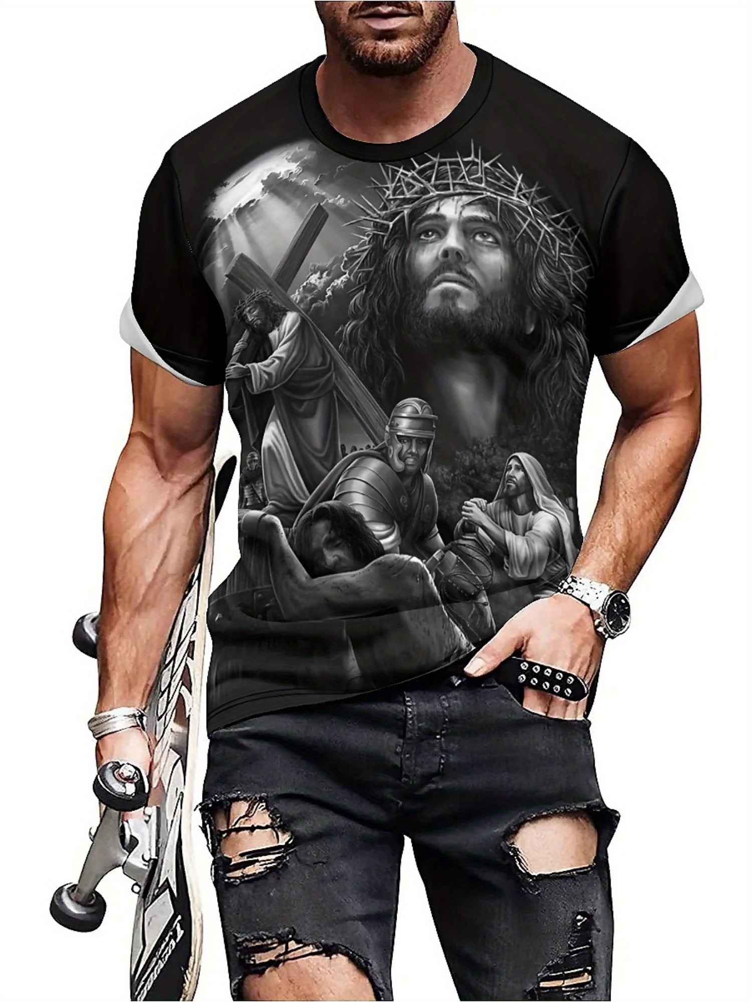 Men'S Plus Size Jesus 3D Print - 3D Printing Figure 评论和价格