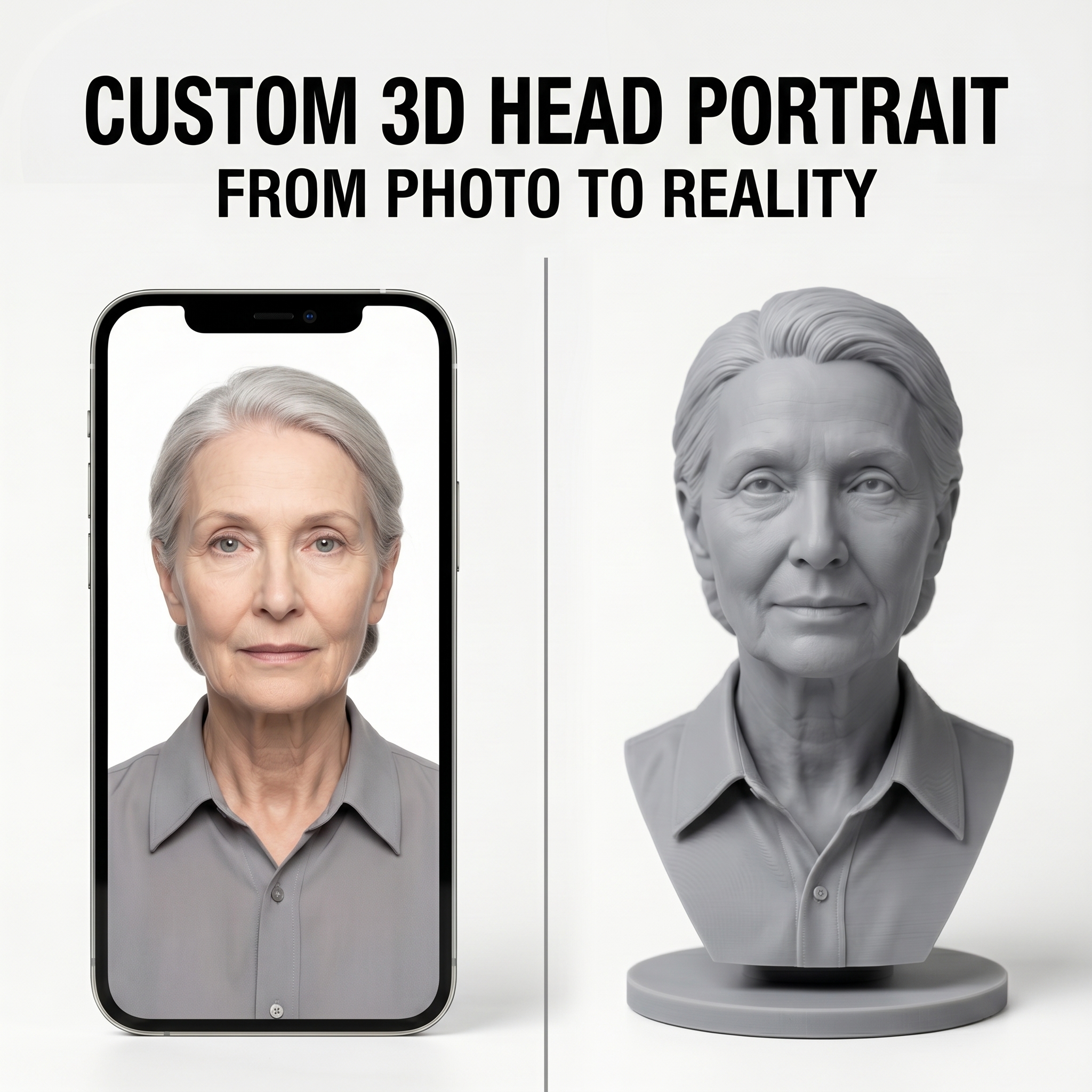 Custom 3D Bust Figurine, Perso - 3D Printing Liquid 评论和价格